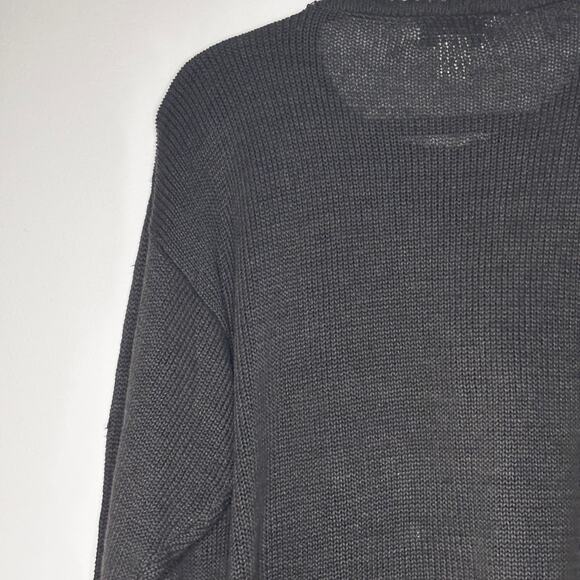 Vintage 90s Exclusive Imports Black Sequin Beaded Ramie Cotton Sweater Harlequin - Picture 6 of 10